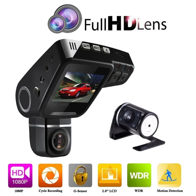 

Dual Lens Car DVR Dashboard Camera C10s Plus Full HD 1080P 2.0 Inch LCD 170 Degree G-Sensor Video Recorder Dash Cam