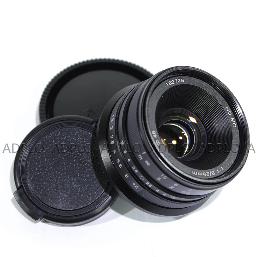 Объектив Pixco для Sony NEX черный 25 мм f1.8 HD MC камеры Nex с защитной сумкой 3 обычных