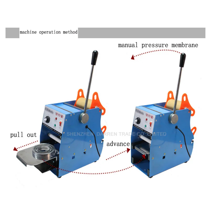 1piecetable Тип автоматическая машина для запечатывания стаканчиков, молочный напиток запайщик стаканов, PE, PP, Бумага сублимационный принтер для запечатывания machine.220V/50 Гц