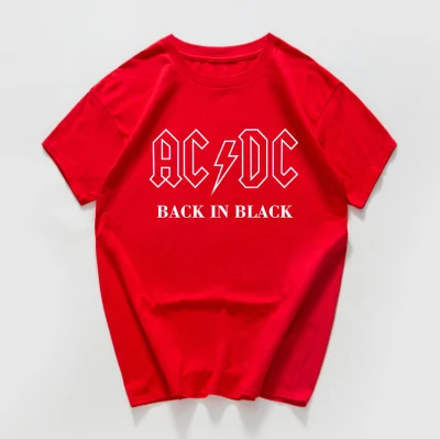 Уличная одежда AC/DC футболки женские/мужские рок-группа футболка размера плюс хлопок крутая футболка женская одежда винтажные Топы - Цвет: W144MT red