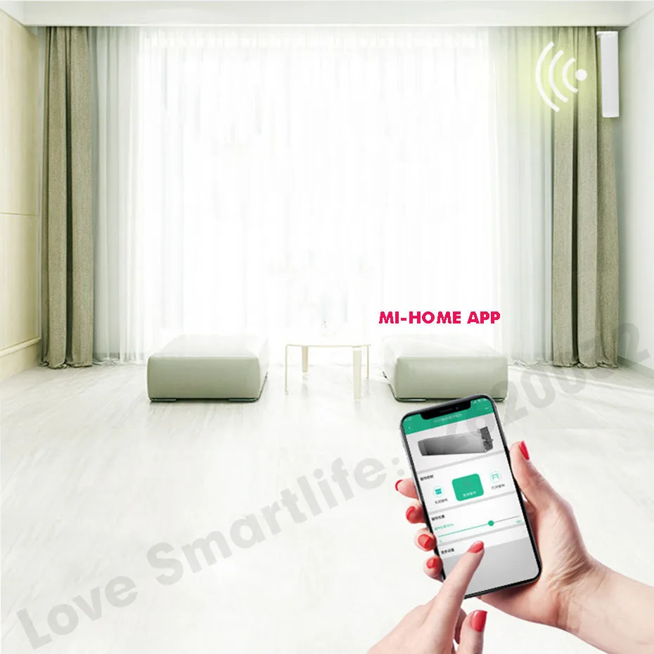Eruiklink CM82TN Smart wifi Remote Curtain Motor,Mi-Home App RF433 control+Voice Control via Xiaomi Ai Speaker,work with xiaomi Mijia device,no need xiaomi gateway -1