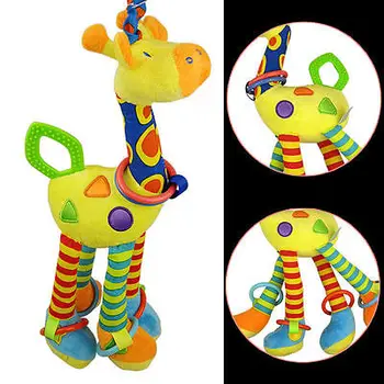 

2017 Baby Toys Plush Baby Rattles Soft Handing Toy 46cm Cartoon Animal Teether Rattle Early Educational Doll Giraffe Hobbies