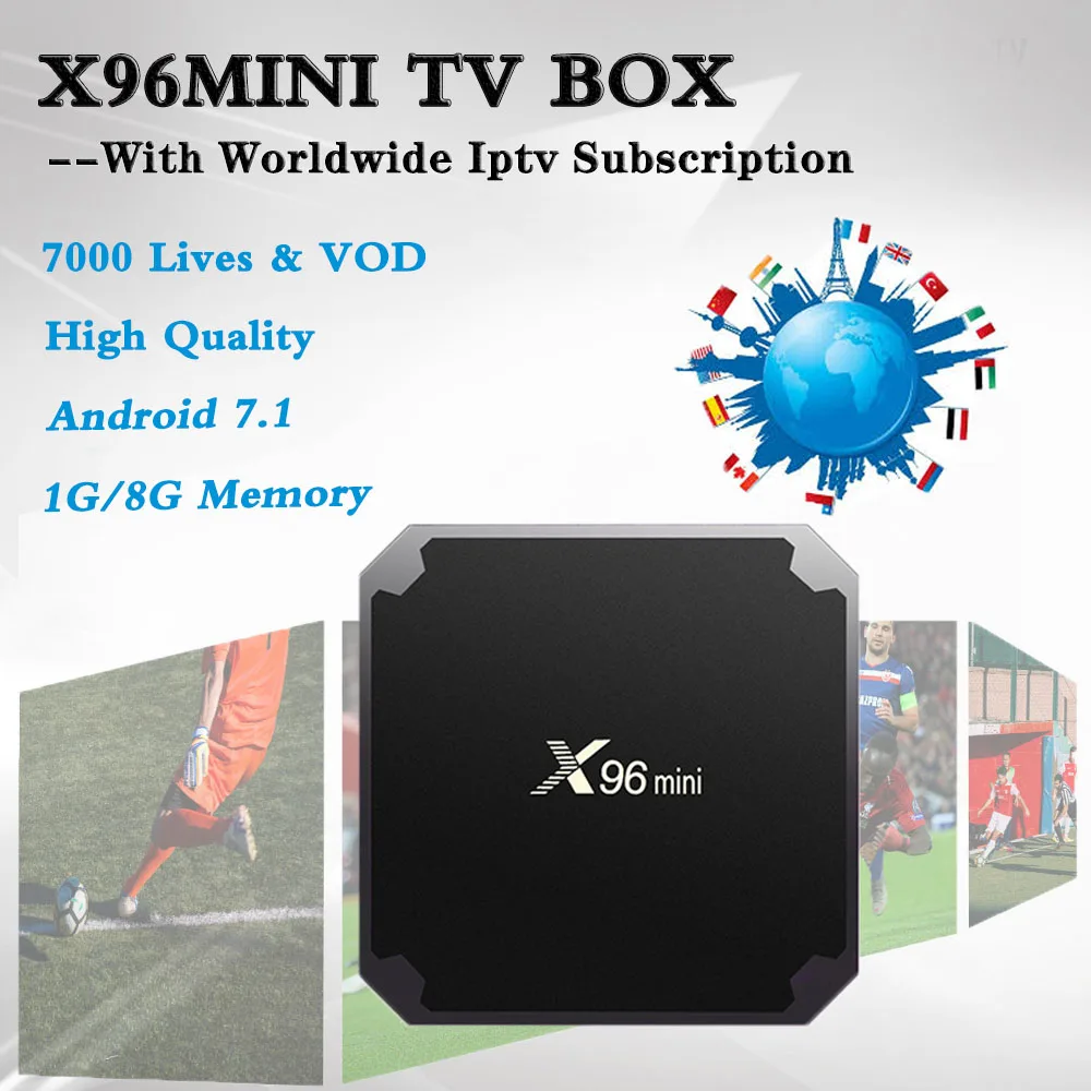 

X96mini Android Smart TV Box 1G/8G BT4.0 With Acebird Pro Iptv Subscription German Dutch US UK Scandinavia Portugal Israel EPG