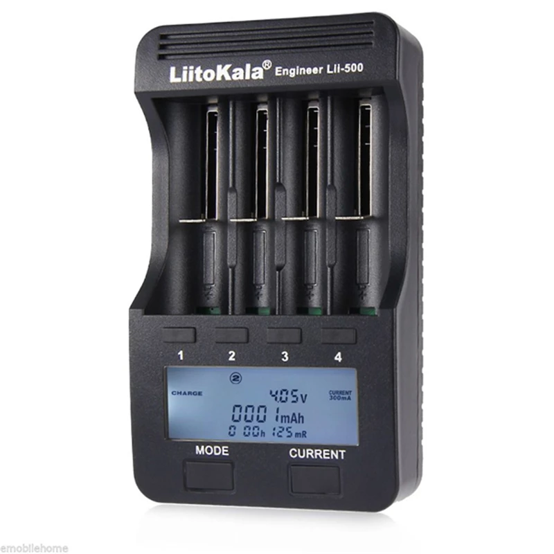 LiitoKala Lii-500 2.0A 12V LCD Screen Display Smartest Lithium NiMH Battery Charger 18650 26650 14500 AA AAA battery Adapter