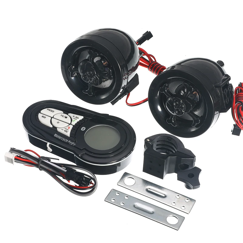 

Bluetooth Waterproof Motorcycle Audio Radio Stereo Speakers MP3 Music Player Anti-theft Alarm Support AUX FM USB