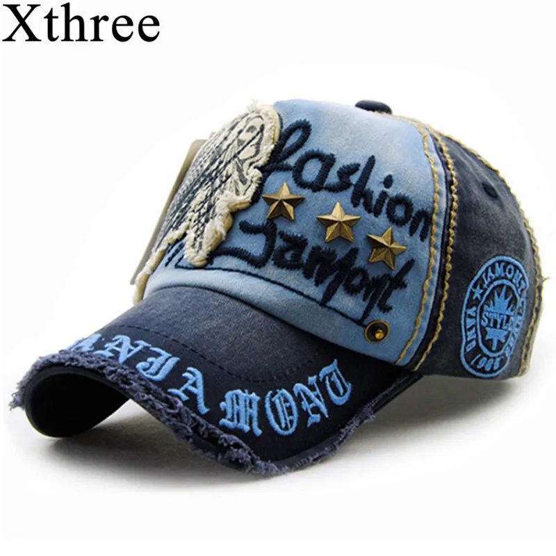 Xthree العلامة التجارية القطن تطريز أنيق العتيقة نمط قبعة بيسبول casquette snapback قبعة للرجال النساء