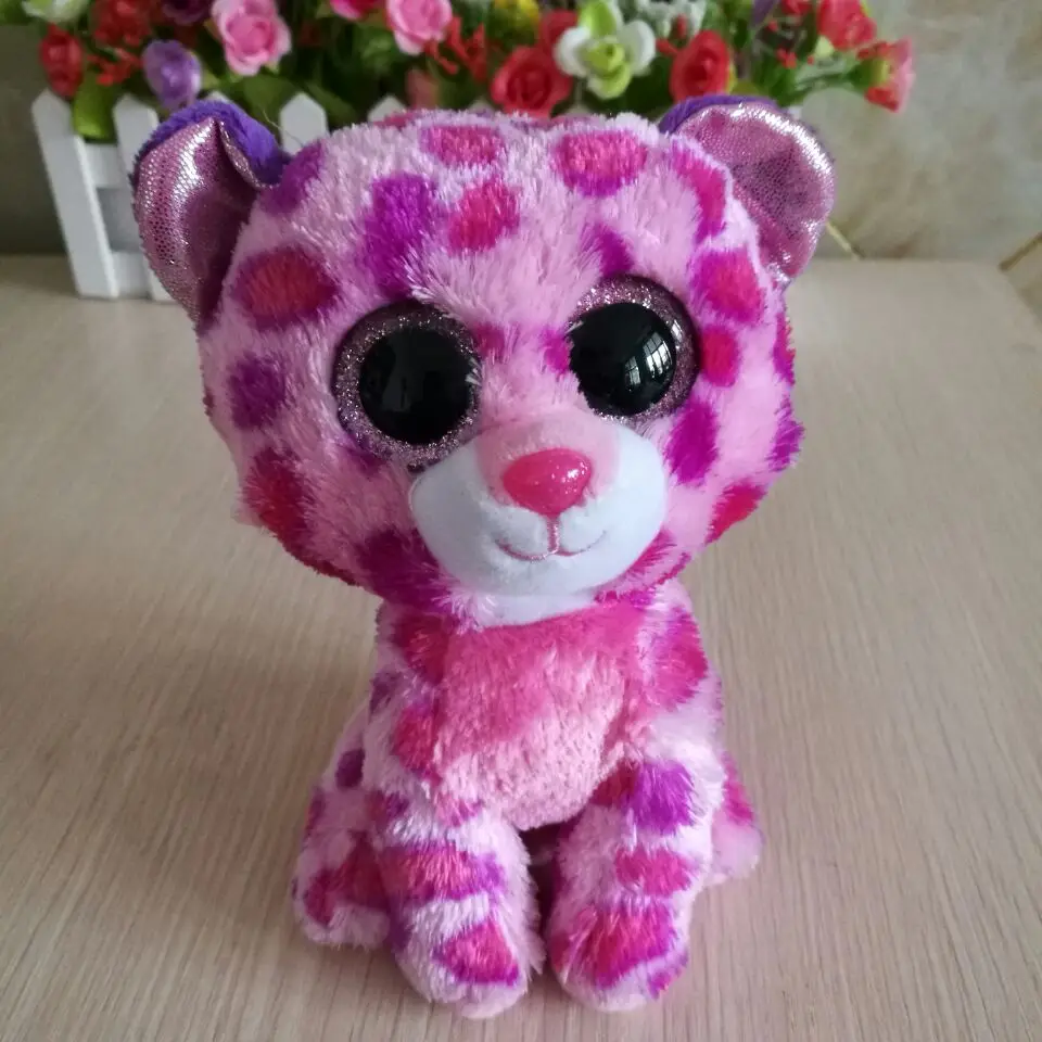 glamour leopard TY BEANIE BOOS 15CM 6" BIG EYE Plush Toys Stuffed