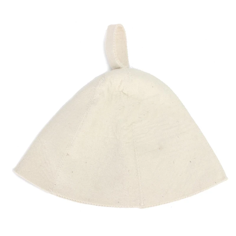 JX-LCLYL Classic Soft Wool Felt Sauna Steam Hat Bath Supply Cap Diameter 22cm House White