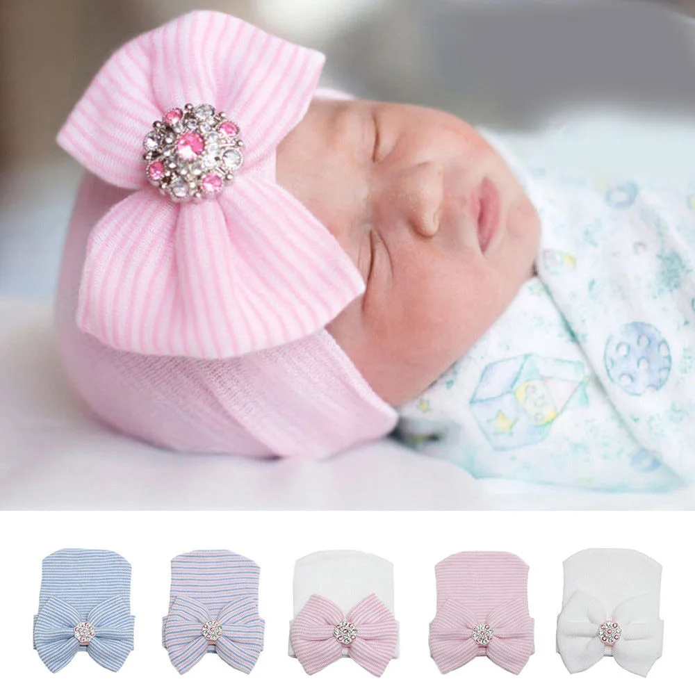 Baby Girls Hat Newborn Autumn Winter Bow Hat Newborn Baby Girls Winter