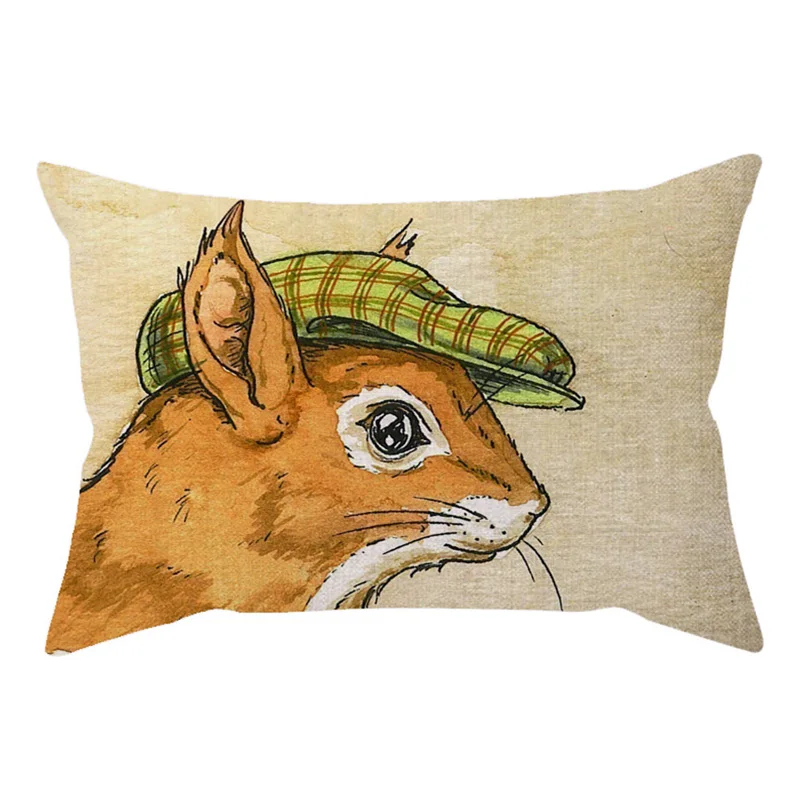 30x50cm Cute Animal Bird Wear a hat Colorful Vintage Sofa Decorative Throw Pillow Case Hen Crow Funny Car Chair Cushion Cover M088-16