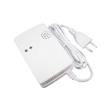 Охранный газовый датчик сигнализации с европейской вилкой проводной детектор горючих газов умный дом системы охранной сигнализации нет необходимости работать с шлюзом