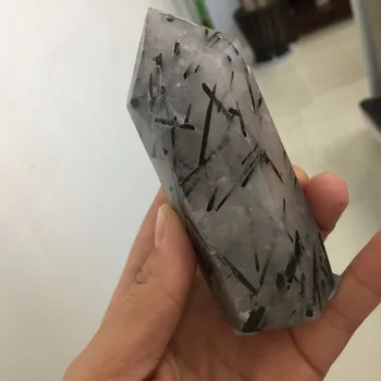 

3.28 Special Offer--212g Natural Black Tourmaline Quartz Crystal Healing Wand with low price
