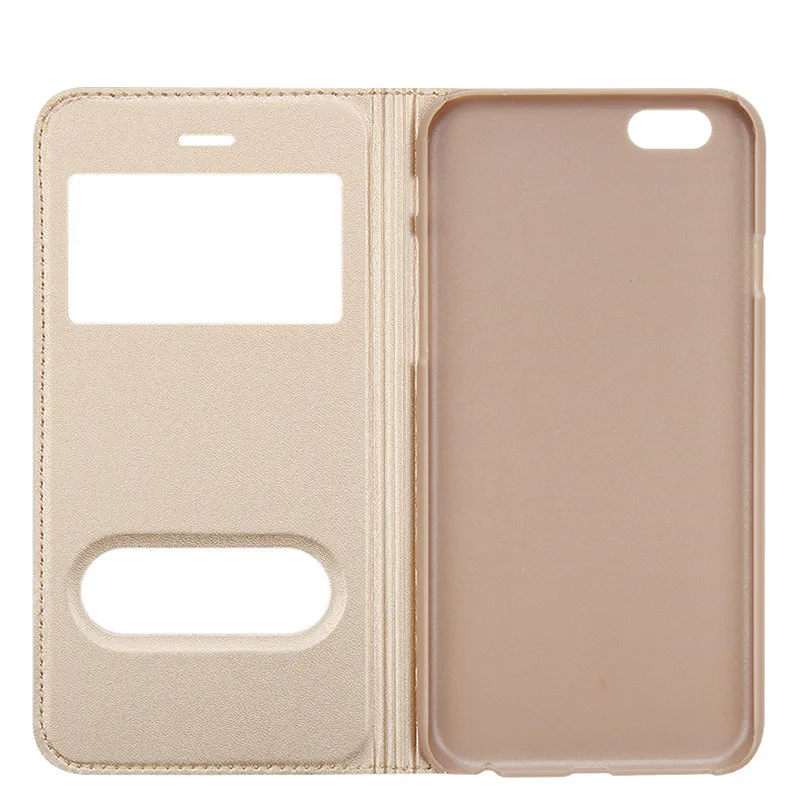 Luxury PU Leather Flip Phone Case on for iphone XS XR XS Max Open View Window hard PC Cover for iphone 6 6S 7 8 Plus X Book Case