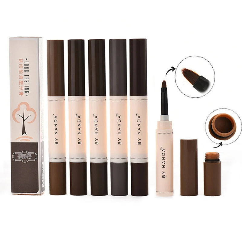 

1pcs Eyebrow Pencil with Brush Makeup Fine Eyebrow Pomade Gel Enhancer Cosmetic Natural Eyebrow Microblading Pen Waterproof