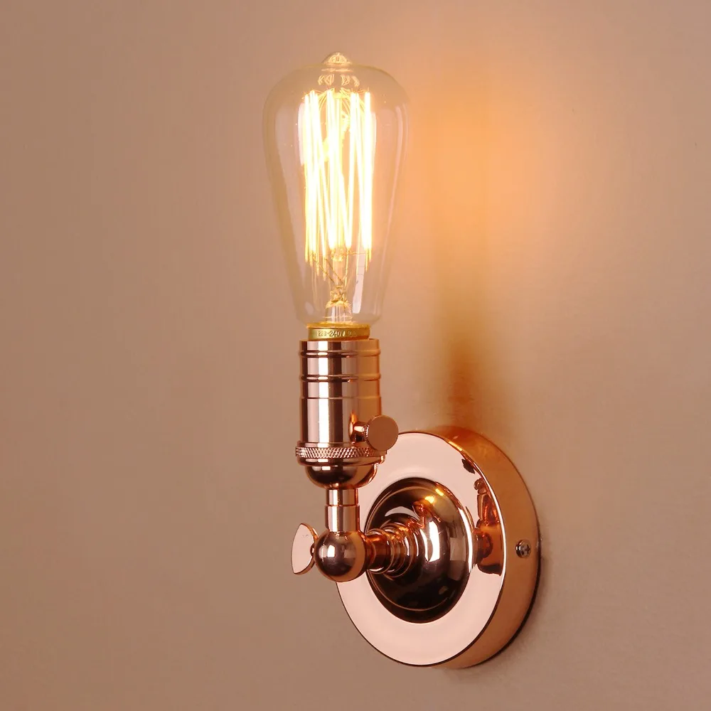 PERMO Vintage Brass Sconce Wall Lights Loft E27 Plated Iron Retro Industrial Wall Lamp Decorations For Home Bar Bed Beside Lamp
