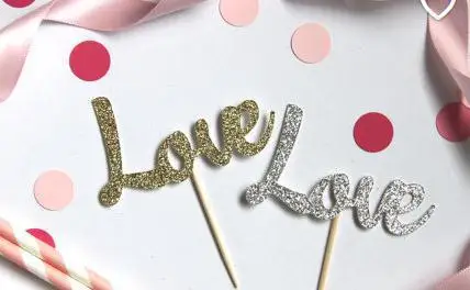 Glitter Word Love Cupcake Toppers Food Picks Bachelor Bachelorette