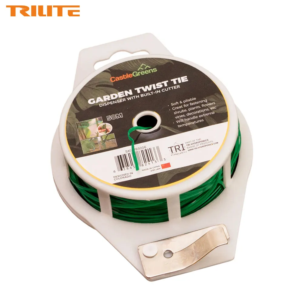 

50m Metal Cable Tie With Cutter Flowers Plants And Other Fixed Up Line Multifuncational Environmental Garden PVC Twist Tie Line