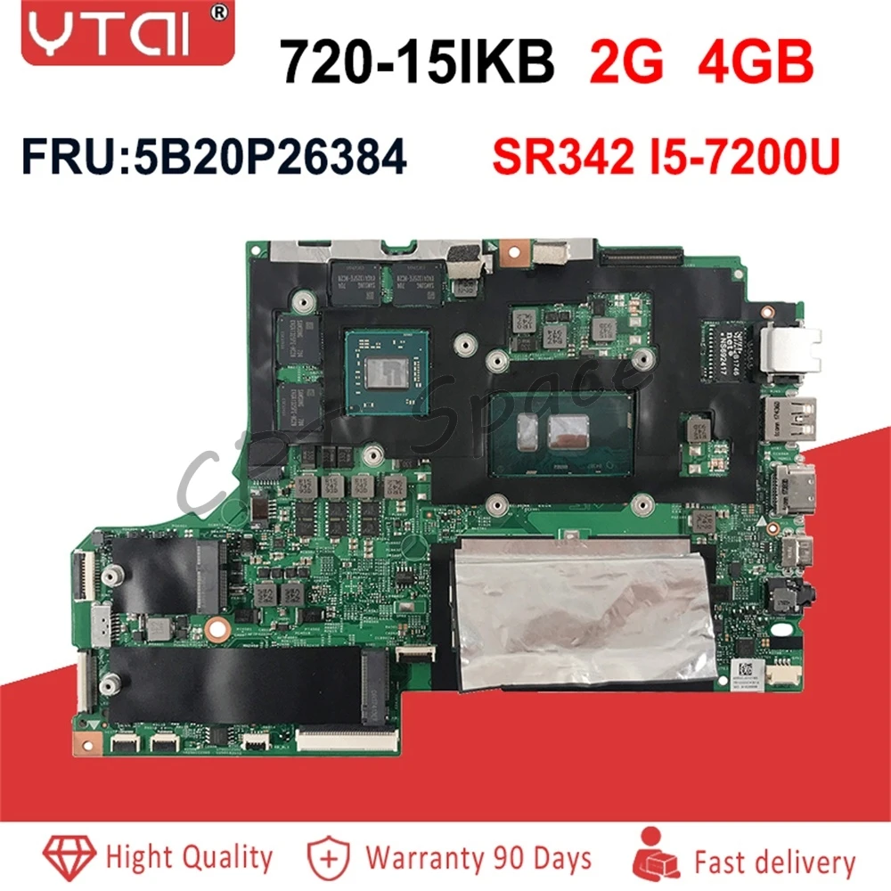 FRU: 5B20P26384 для lenovo YOGA720-15IKB Материнская плата ноутбука SR342 I5-7200U DDR4 2G 4 GB 100% полностью протестированы