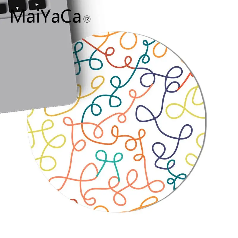 22x22cm MaiYaCa винтажный крутой ручной нарисованный каракули линии комфорт круглый коврик для мыши игровой коврик для мыши компьютерный игровой коврик для мыши геймер игровые коврики - Цвет: 22x22cm