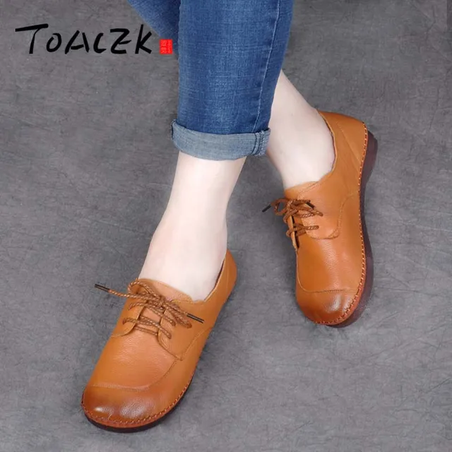 Buy Leather soft sole flat bottom shoes cowhide