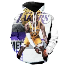 3D Print Basketball fans No.23 hoodie LOS USA Famous basketballer hoodies Men Women boys sweatshirt sportwear streetwear hoody