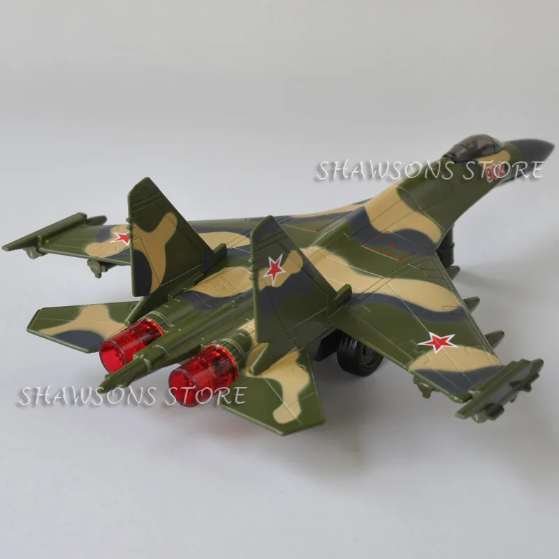 1:72 Diecast Plane Model Toys Sukhoi SU-35 Jet Fighter Pull Back Aircraft w/ Sound& Light