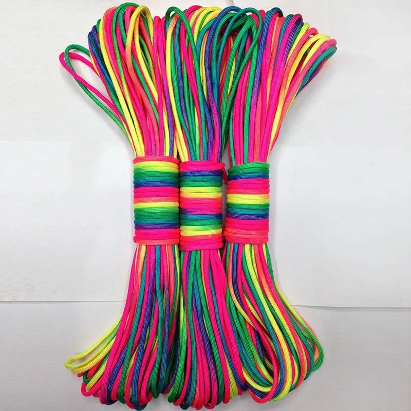 31 Meter Colorful Paracord 550 Parachute Cord Lanyard Rope Mil Spec Type III 7 Strand Climbing