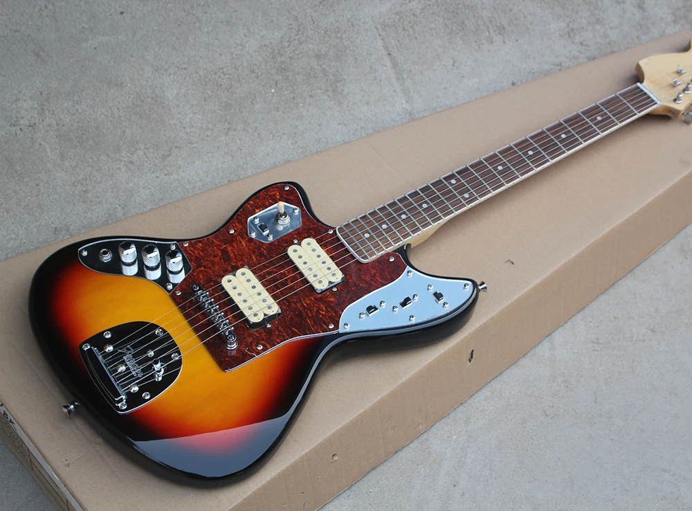 

Factory Left Handed Tobacco Sunburst Electric Guitar with Rosewood Fretboard,Red Pearl Pickguard,Can be customized