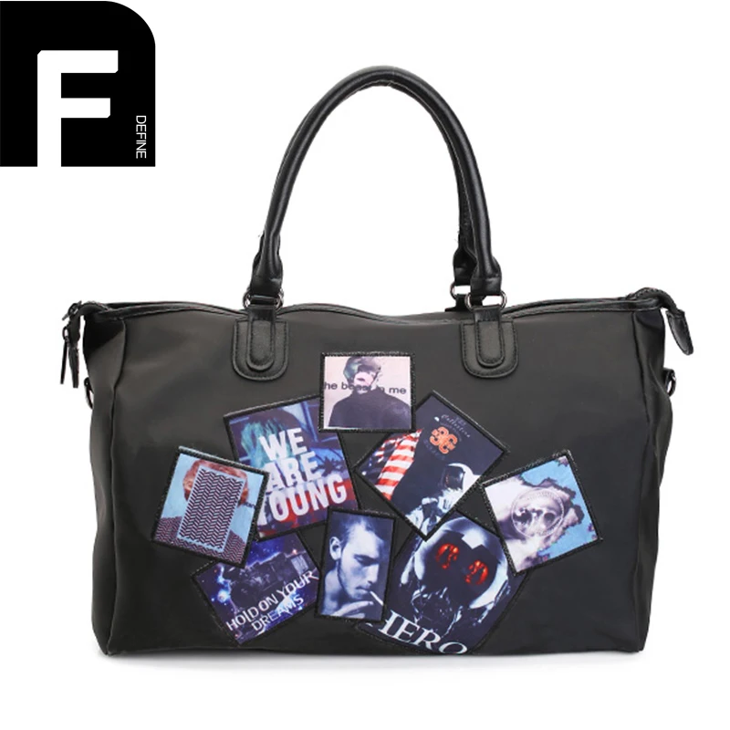 

New Oxford Short Trip Luggage Handbag Portable Lightweight Women Badges Travel Bag High Quality Unisex Weekend Duffle Tote
