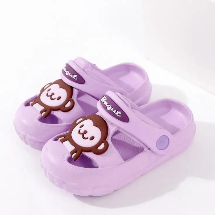 summer Children boys girls EVA Slippers five star Non-slip beach hole shoes different styles 140-180 XQ01 - Цвет: purple