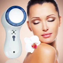 Beauty Ultrasonic LED Photon Light Blue Body Face Skin Care Tightening Anti-wrinkle Massager Cosmetic Makeup Massage Tool
