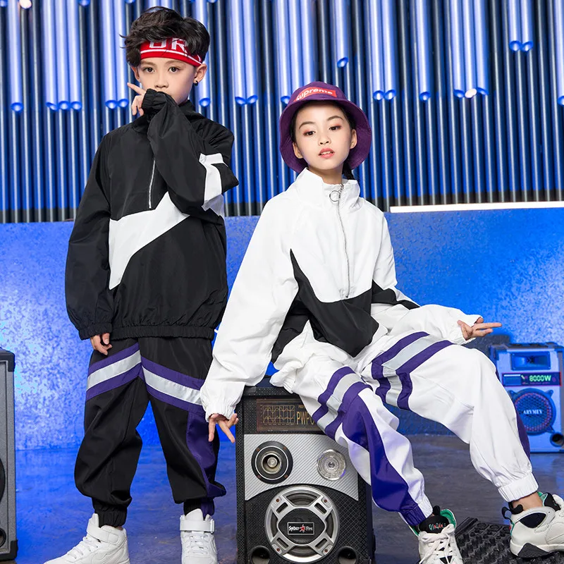 

New children's street dance suit boys hip hop children's street dance costume girls jazz dance clothes practice