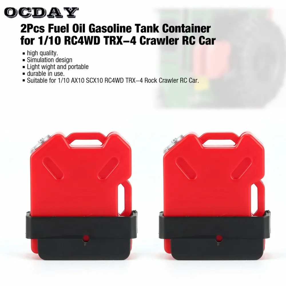 

2Pcs Fuel Oil Gasoline Simulated Tank Container Mounts for 1/10 AX10 SCX10 RC4WD TRX-4 Off-road Crawler RC Car Vehicle