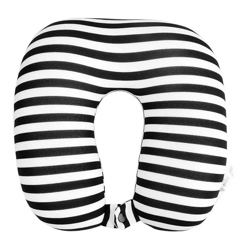 DIDIHOU u-образная подушка для шеи, переносная печать, дорожные подушки с кнопкой, подушка для тела из пены, декоративная офисная подушка, текстики 33 - Цвет: black