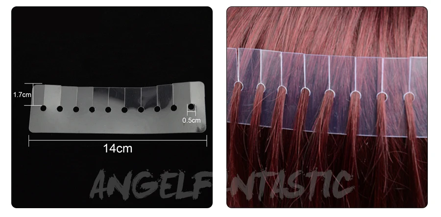 100 шт. 14*4 см 10 отверстий тепловой изоляционный протектор экрана для Fusion кератина Пряди человеческих волос для наращивания инструменты