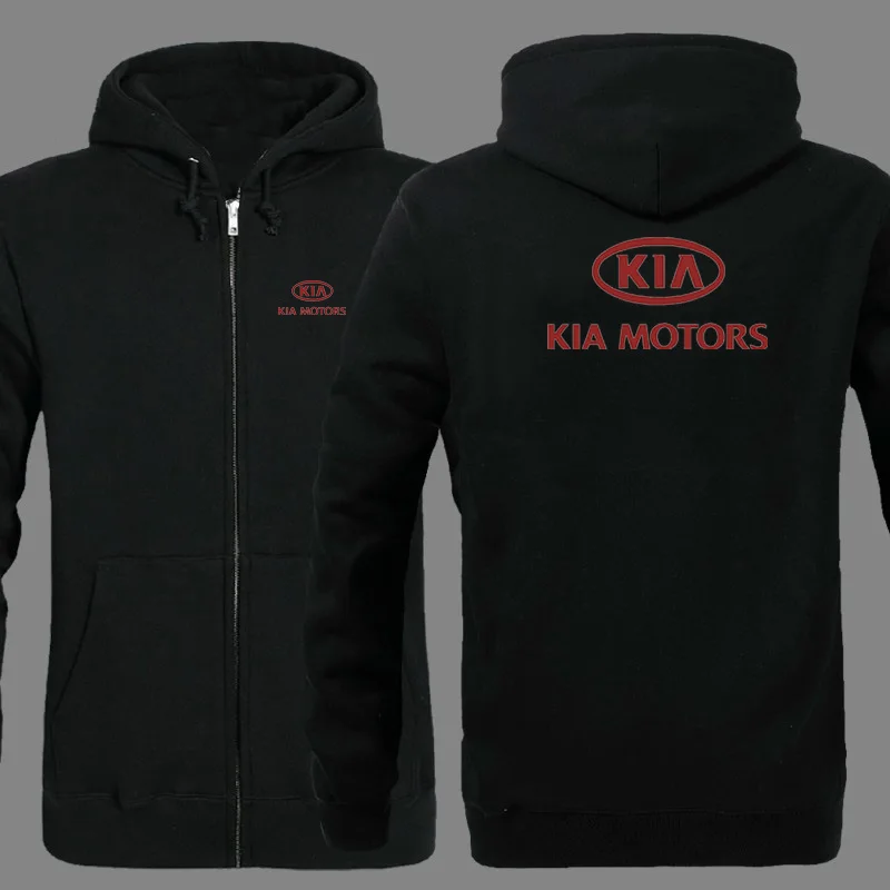 Осень зима логотип KIA худи на молнии мужские Толстовки пальто с капюшоном куртка