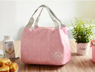ETya Портативный сумки для ланча Термальность изолированный снэк-коробка для обеда, для переноски сумка путешествия пикника Еда сумка для хранения для девочек Для женщин Для мужчин - Цвет: Bow pink