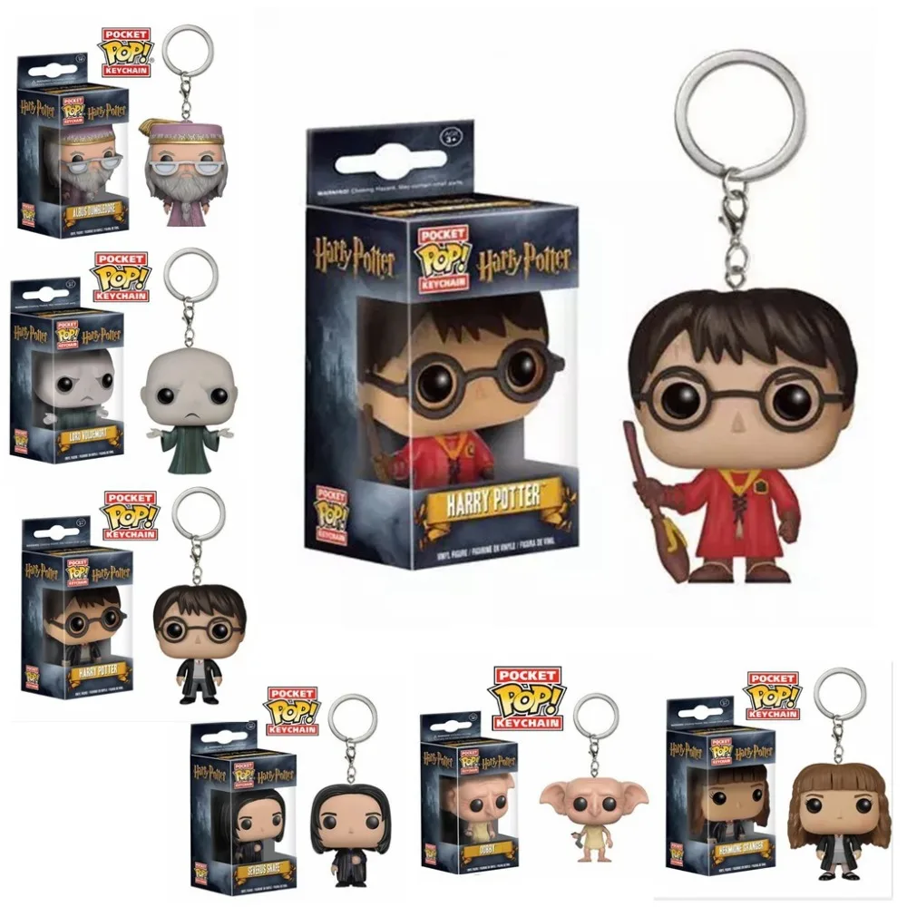 

Funko POP New Harry Potter DOBBY HERMIONE DUMBLEDORE VOLDEMORT Anime Keychain toy action Figure Collection Toys for children