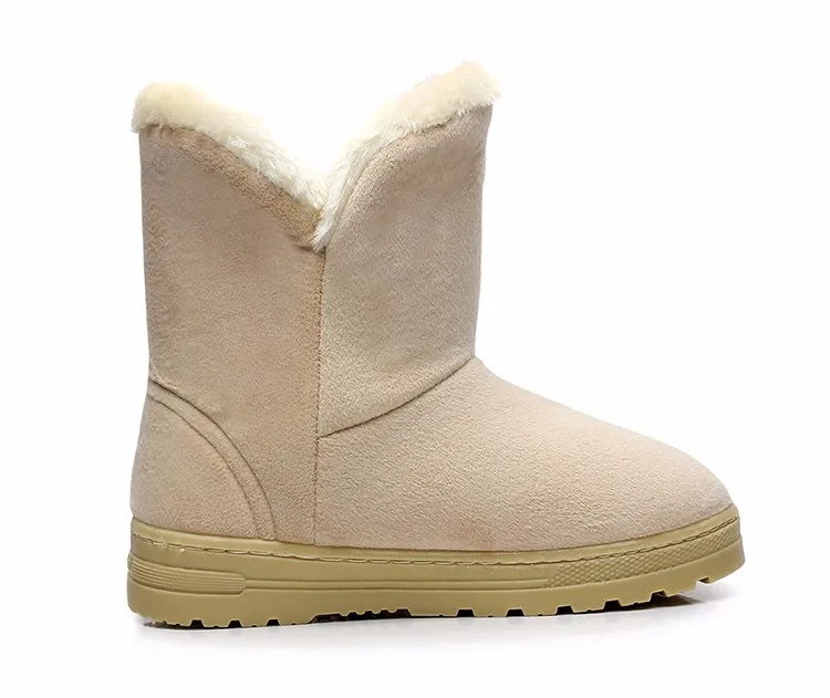 Women Snow Boots 2016 Warm Solid Plus Velvet  Flat Women Boots Winter Bowtie Casual Shoes Round Toe Wild Ladies Shoes SNF905 (11)