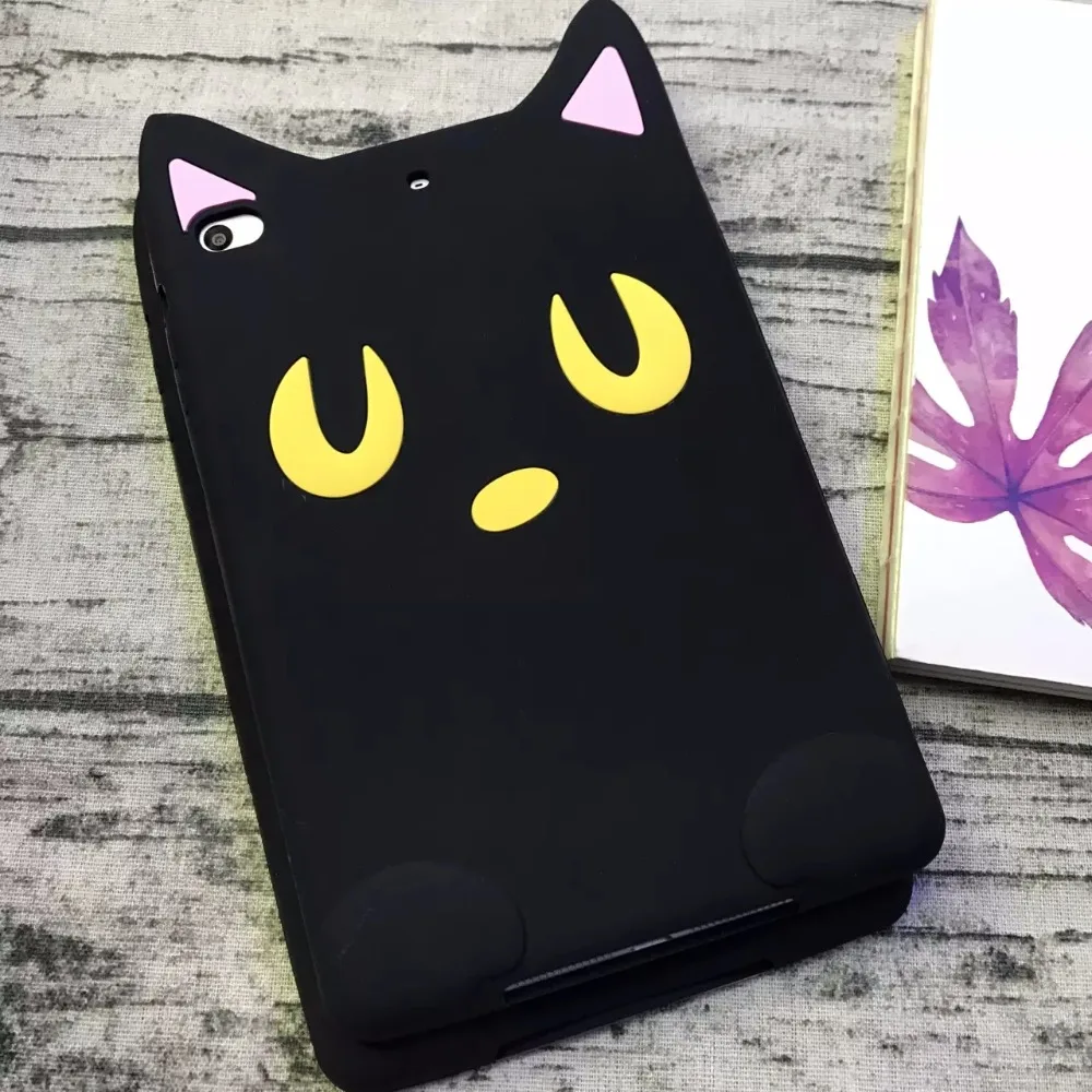 

3D Cartoon soft cute cat Cats Eyes Silicon case  For Apple iPad 2 3 4 5 6 / Air1 2 /mini
