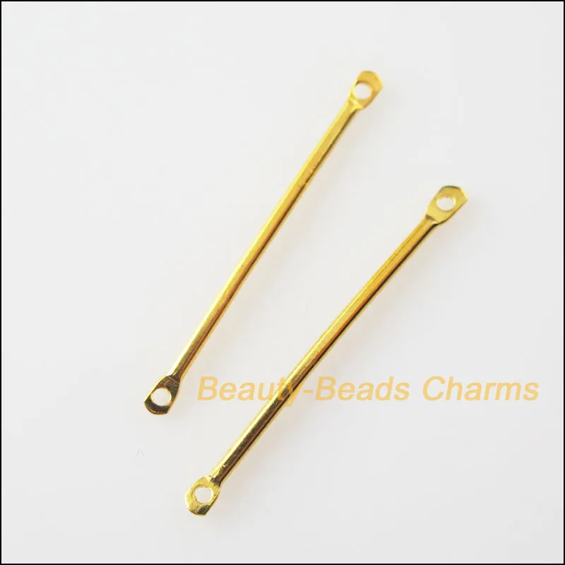 

New 60Pcs Gold Color Plated 1-1 Long Charms Pendants Connectors 30mm