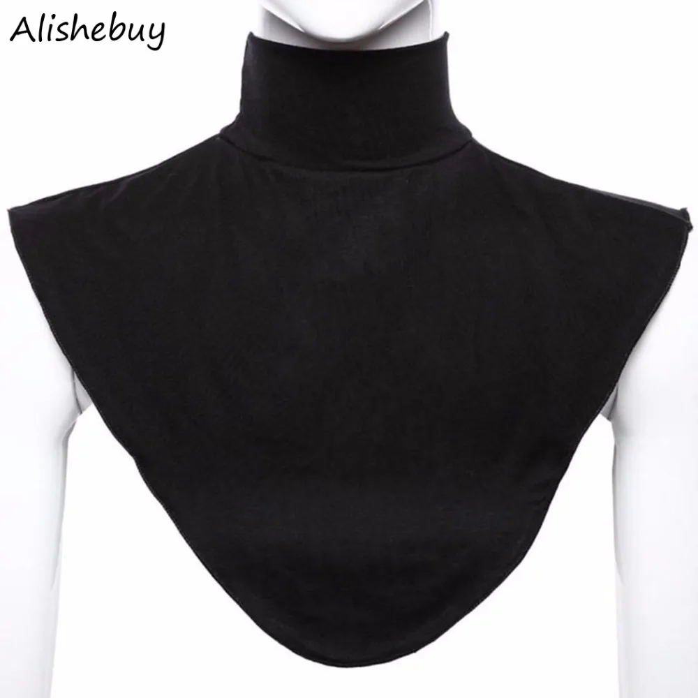 

Women's Modal False Collar Hijab Moslem Islamic Pure Color Neck Cover Loop Scarf Fake Turtleneck T-shirt Collar SVV031366