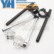 Мотоцикл Универсальный гоночный ЧПУ выше Поднятый 41 мм 50 мм 51 мм клип на Ons clipon подходит вилка рукоятка руль черный цвет один