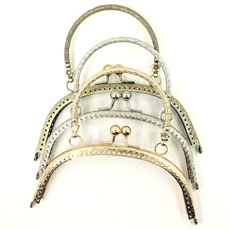 Fecho para Bolsa Flores Arco Convexo Curvo Portátil Quadro Liga Beijo Bolsa Alça Acessórios 16.5cm 10 Pçs 1 Joias e Acessórios
