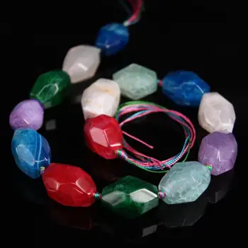 

15.5"/strand Mixtz Color Dragon Veins Agates Faceted Nugget Beads,Rainbow Natural Stone Gems Cut Nugget Pendant Jewelry Supplier