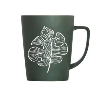 OUSSIRRO креативные листья одуванчика тема молоко кофе керамика кружки с крышкой и ложкой чистый цвет кружки чашки кухня инструмент подарок - Цвет: A