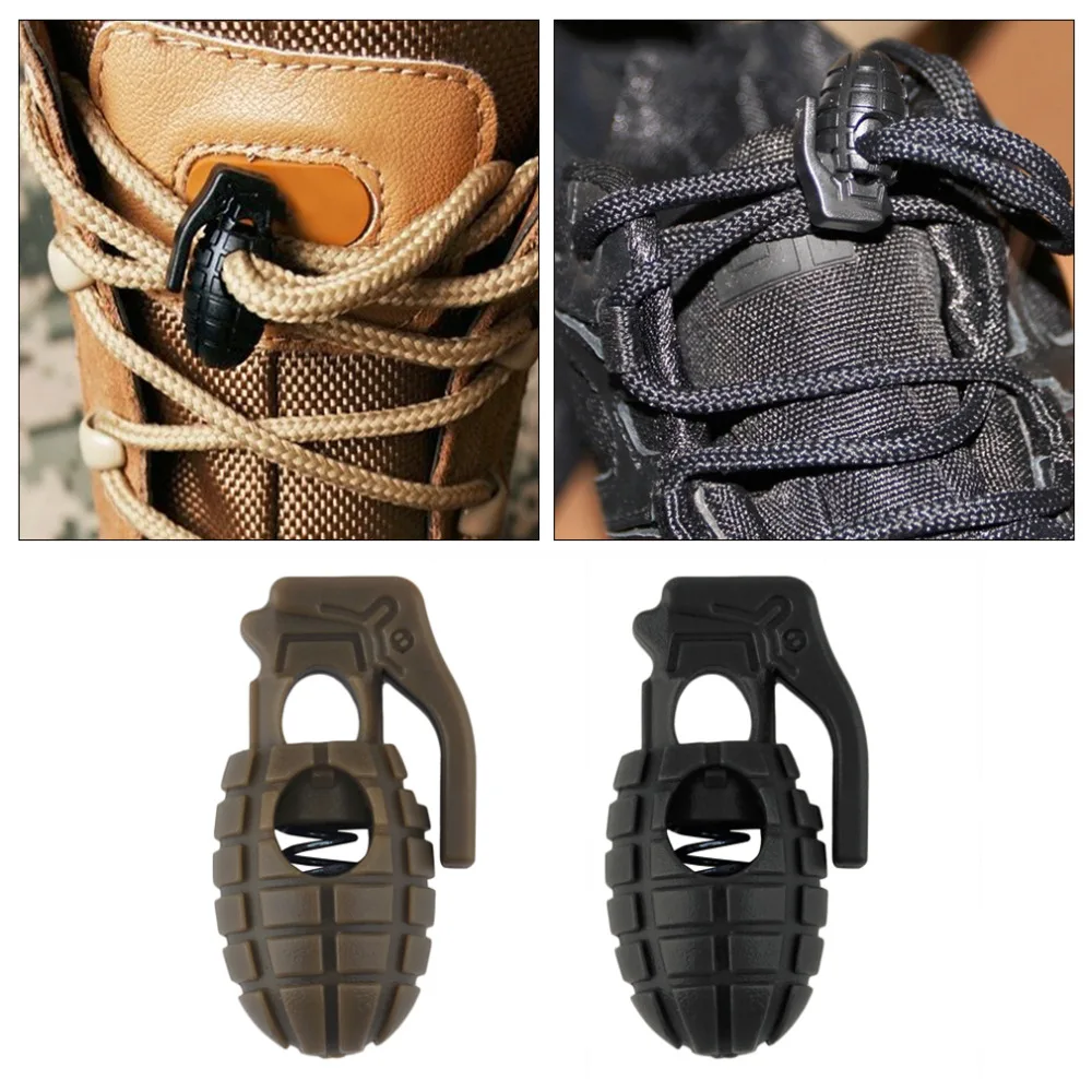 Shoelace Shoe Lace Grenade Buckle Stopper Rope Clamp Paracord Lock Camp Hike Outdoor Survive Cord Clip paracord lock