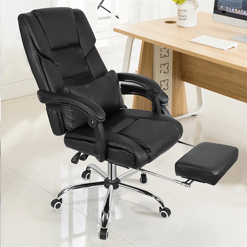 Черный игровой офисный стул с подставкой для ног компьютерное кресло сидение лежащее домашнее нейлоновое кресло HWC