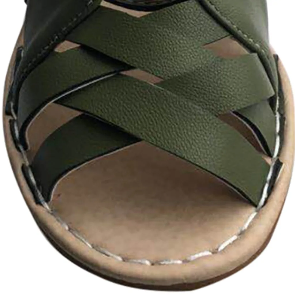 KLV/Летние босоножки в винтажном стиле; женская повседневная обувь на шнуровке с открытым носком; нейтральные Летние босоножки на плоской подошве; Zapatos De Mujer; Новинка