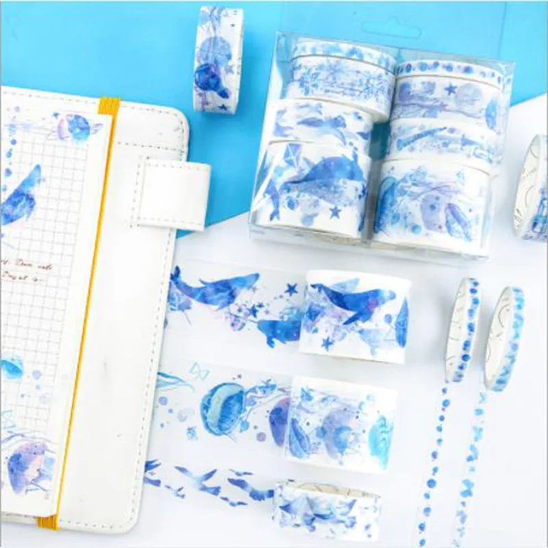 

8 Rolls Washi Masking Tape Set Pick up the literary style Paper Masking Tapes Japanese Washi Tape Diy Scrapbooking Sticker